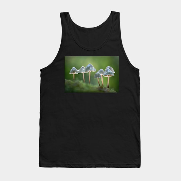 Angels Bonnet Mushrooms with Raindrops Tank Top by TonyNorth